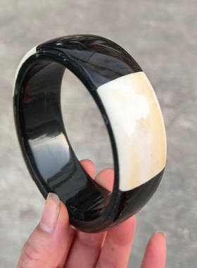 天然牛角宽边复古法式小众设计