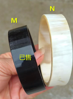 简约圆润复古个性直面牛角手镯