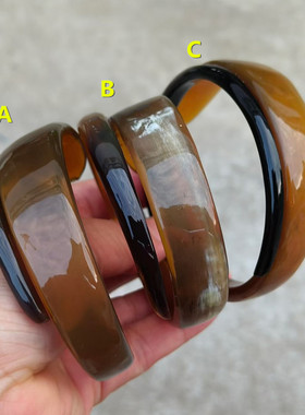 天然牛角镂空雕刻手镯时尚小众