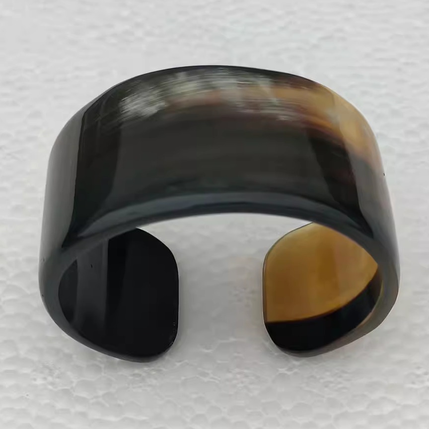 天然牛角宽面开口复古个性拼接色