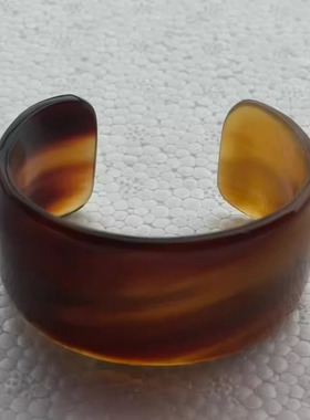 天然牛角宽面开口复古个性拼接色