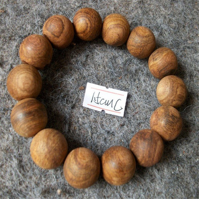 保真越南黄花梨原木手串15mm 越黄老料根料手链2.0cm  原色原香