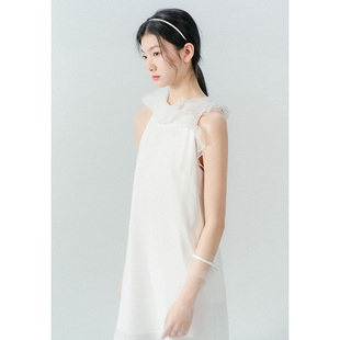 奥斯汀花瓣领无袖 纱幕 连衣裙 bridal blushwhite