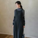 blushwhite 压褶花苞连衣裙 深灰色无袖