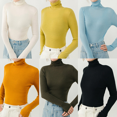 blushwhite羊毛套头高领套头