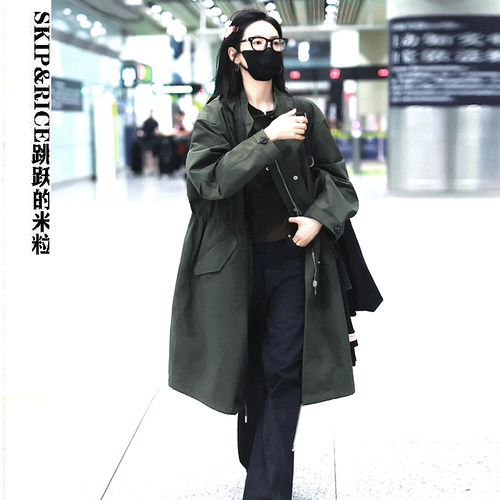 章若楠同款工装派克棉衣