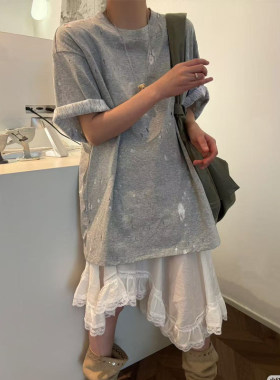 夏季法式小众白色蕾丝不规则设计感半身裙女2026夏新款减龄花边小