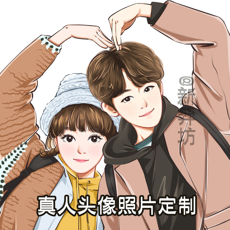 头像设计制作微信psd漫画照片定制婚礼请帖请柬微商logoq版头像