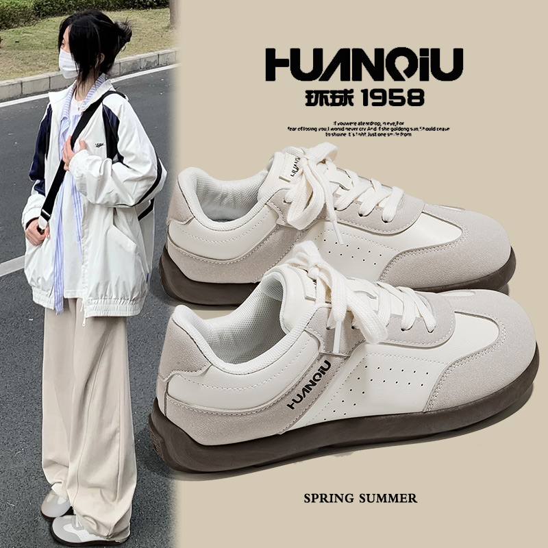 环球格雷风软底德训鞋女2025春季新款系百搭学生校园轻便休闲板鞋