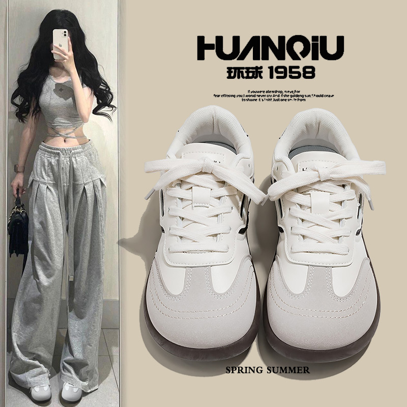 环球德训鞋女2025春季新款小白鞋百搭学生ins轻便软底休闲板鞋潮