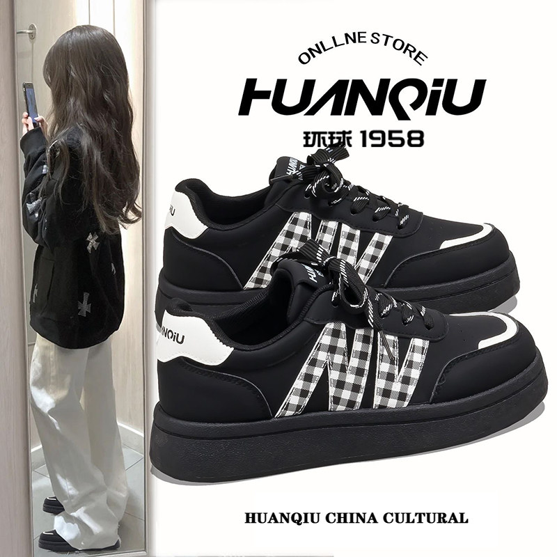 环球小香风格子纹小白鞋女款2026春秋新款百搭学生校园风休闲板鞋,女鞋,休闲板鞋,淘宝优惠券,粉丝福利购,淘宝优惠卷