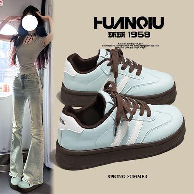 环球小众德训鞋女2025新款百搭小白鞋轻便ins厚底不累脚休闲板鞋