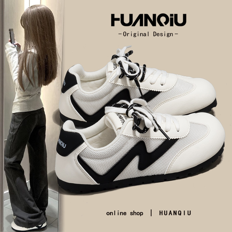 环球爆改闪电风网面透气网鞋德训鞋女2026新款百搭轻便防滑板鞋潮