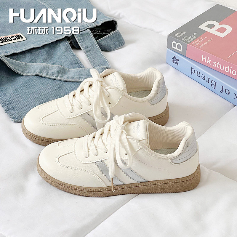 环球爆款银色德训鞋女2025夏季新款百搭轻便学生校园女鞋休闲板鞋,女鞋,德训鞋,淘宝优惠券,粉丝福利购,淘宝优惠卷