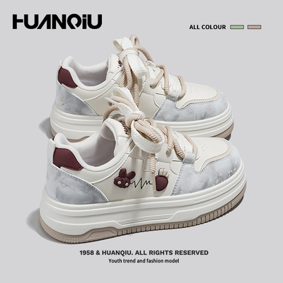 环球爆改兔子萝卜巨好看小白鞋女款2026春季新款百搭增高运动板鞋