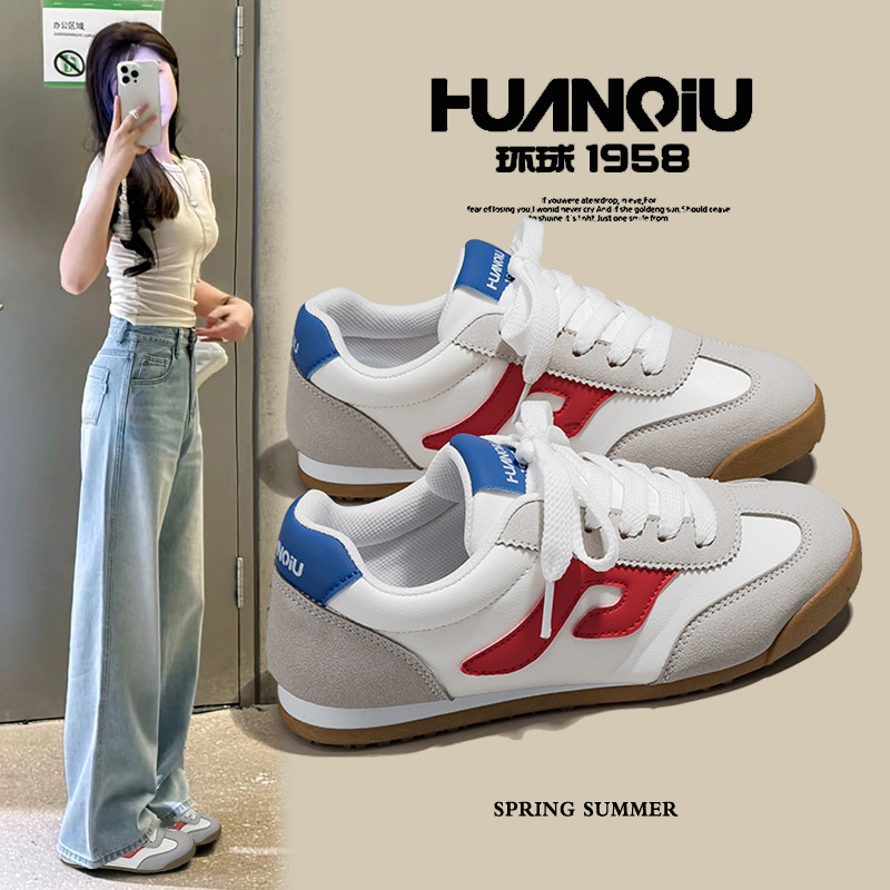 环球美式小众德训鞋女2025夏季新款百搭ins潮轻便舒适休闲板鞋子