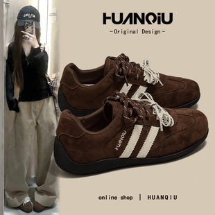 环球复古风德训鞋女2026超火爆款厚底系带休闲运动鞋百搭轻便板鞋