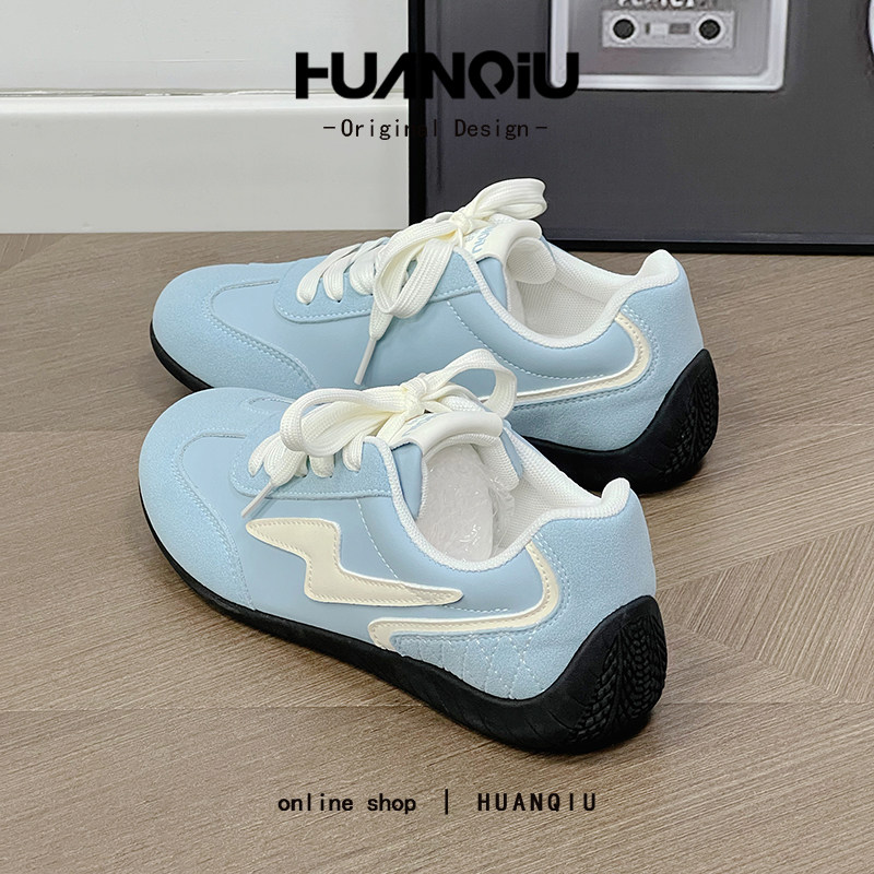 环球蓝色德训鞋女款2026新款小白鞋百搭赛车鞋休闲鞋轻便运动板鞋,女鞋,德训鞋,淘宝优惠券,粉丝福利购,淘宝优惠卷