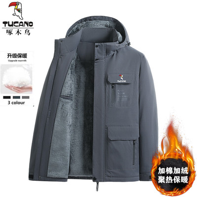 啄木鸟加绒夹棉秋冬季保暖外套