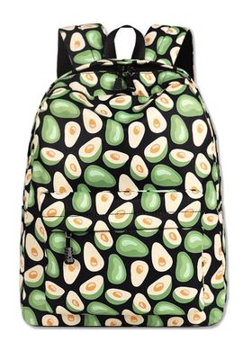清新绿色牛油果图案轻便防泼水女孩双肩背中小学生书包14寸电脑包