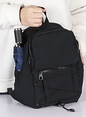 2026设计感帽沿防盗隐藏前袋便携男女游玩双肩背11寸平板伞逛街包