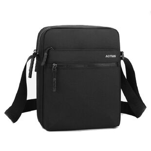 2026高颜值多层袋小方包男式防泼水布艺单肩斜挎9.7英寸平板伞包