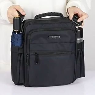 爸爸外出双侧6.7厘米直径水杯位男手提单肩斜挎9.7寸平板伞多袋包