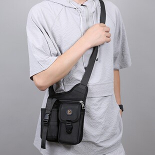 中老年人外出水杯瓶位男式单肩斜挎手机证件钥匙爷爷散步遛弯小包