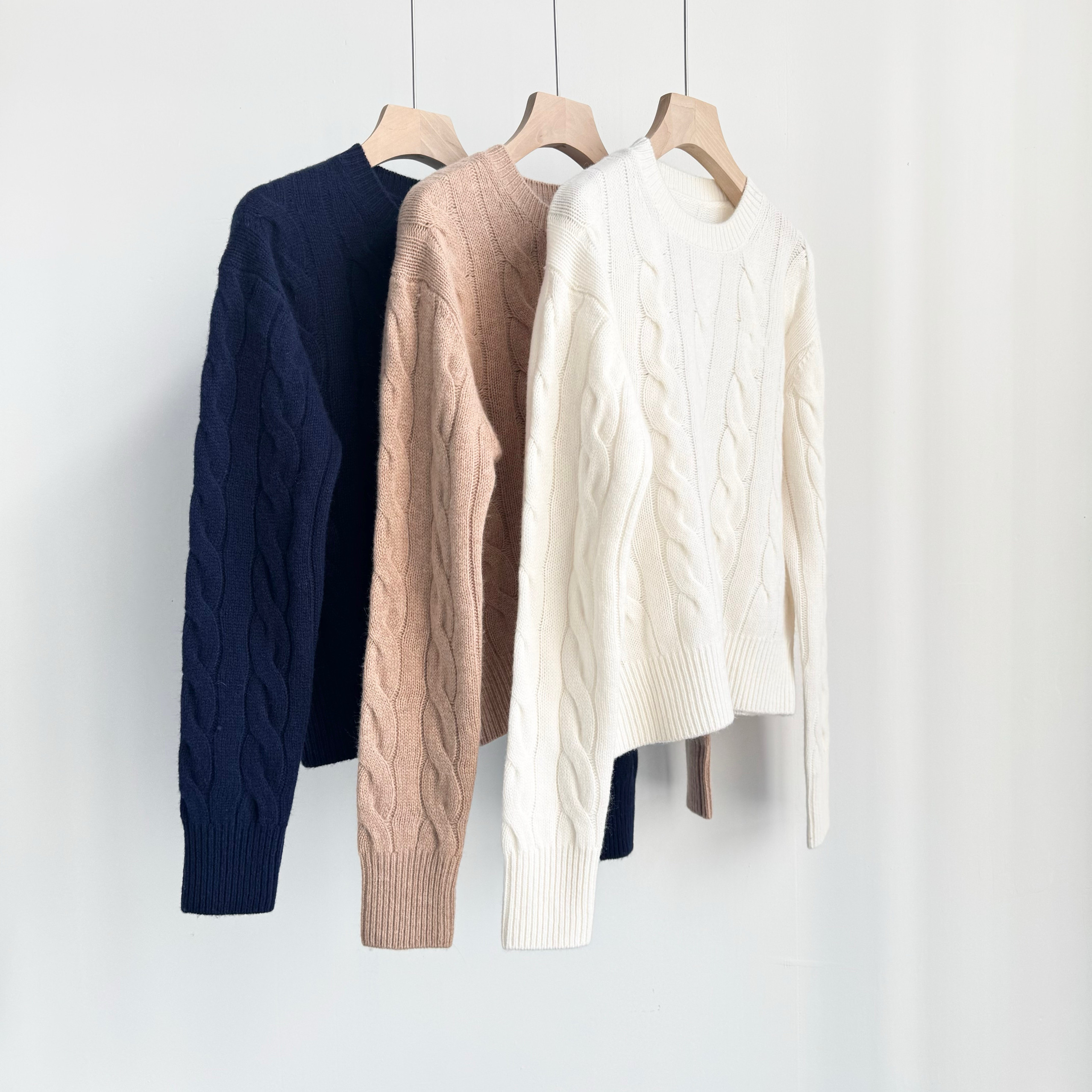 冬季新品 R*L同款加厚加密粗麻花羊绒羊毛宽松内搭套头毛衣针织衫