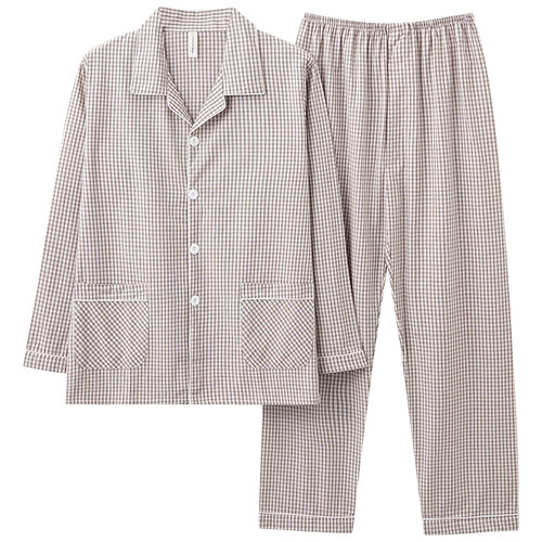 夏季男士梭织棉布睡衣套装家居服