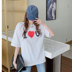 白色夏季新款情侶款愛心塗鴉秋冬新款