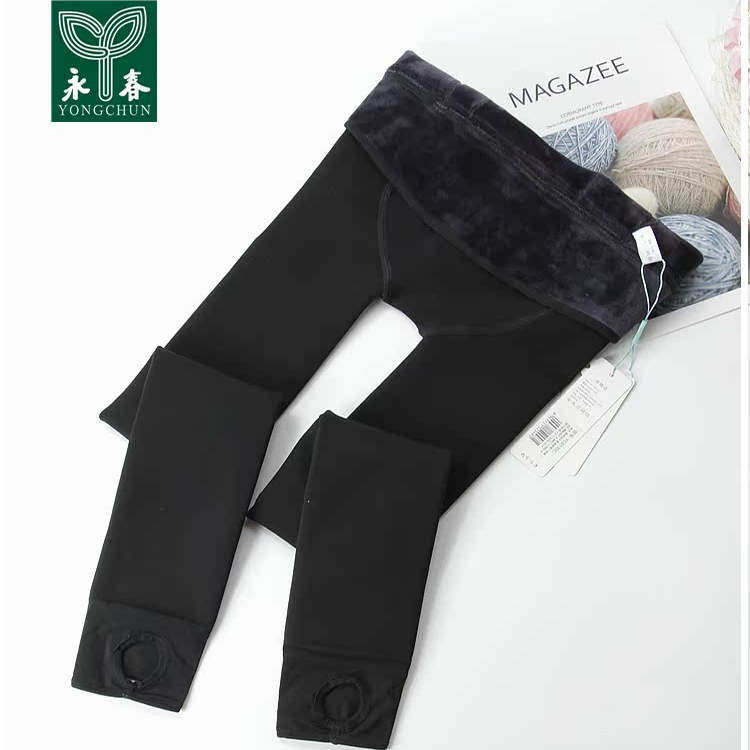 永春黑色加绒保暖连裤袜女秋冬光腿神器显瘦打底袜踩脚裤