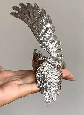 美式夸张时尚百搭开口羽翼手镯臂环精致个性精致设计高级感手饰