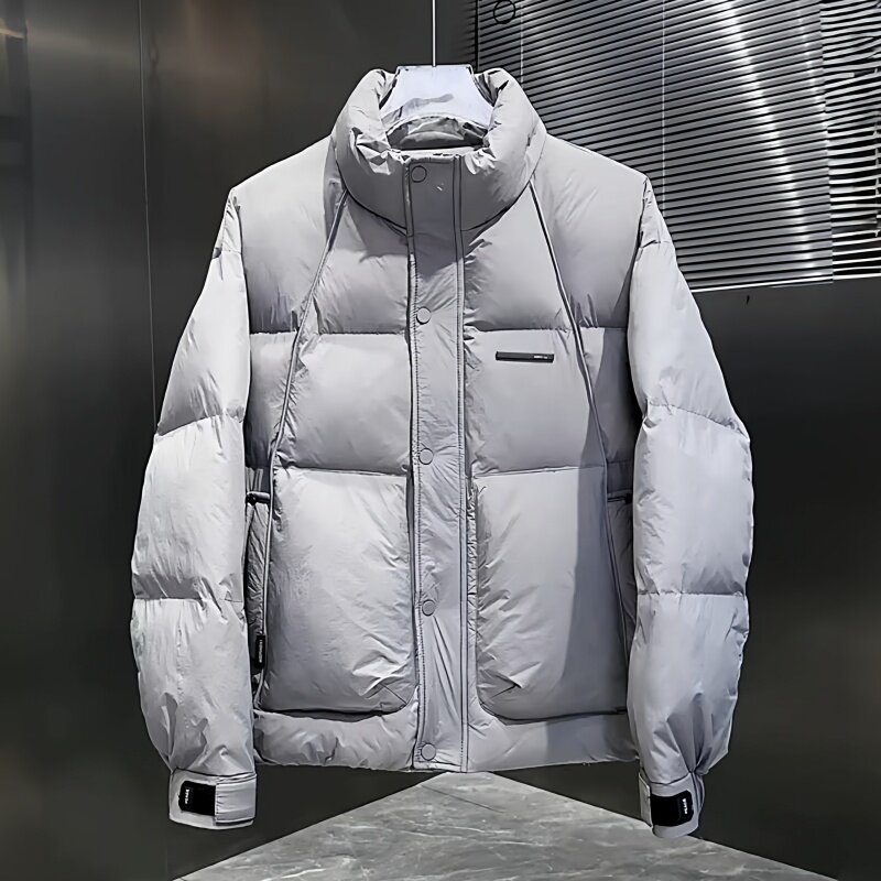 2025冬季新款加厚棉服男士小铁标加厚立领面包服青年夹克式外套男