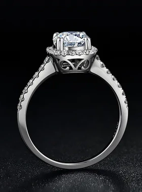 婚戒韩版方包经典戒指开口情侣送礼莫桑石时尚气质钻戒一件女