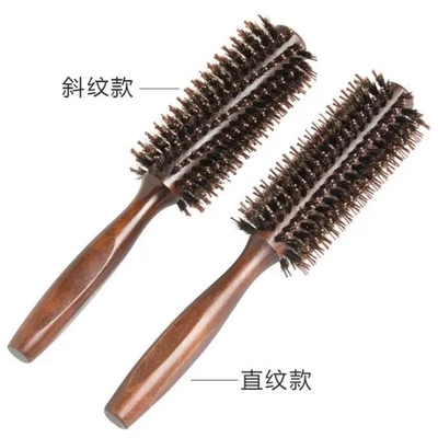 卷发猪鬃毛圆滚梳梨花烫卷筒梳吹造型直发梳子内扣梳