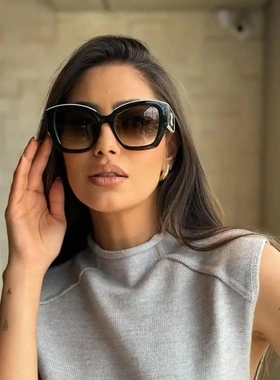 2025新款欧美时尚大方框墨镜女潮流街拍太阳眼镜防紫外线UV400