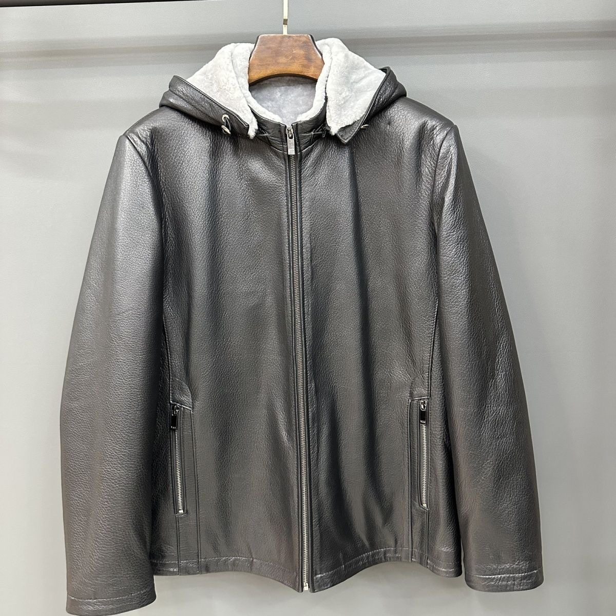 新款原生态羊皮毛一体内胆山羊皮活帽男款外套保暖男式高档真皮衣