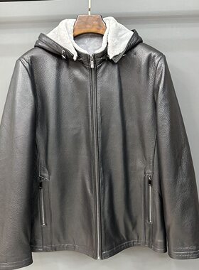 新款原生态羊皮毛一体内胆山羊皮活帽男款外套保暖男式高档真皮衣