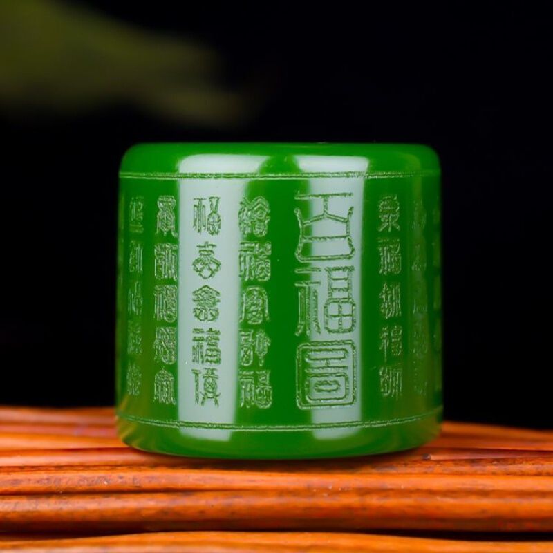 玉扳指鸡血石玉指环男款大拇指琉璃和田色