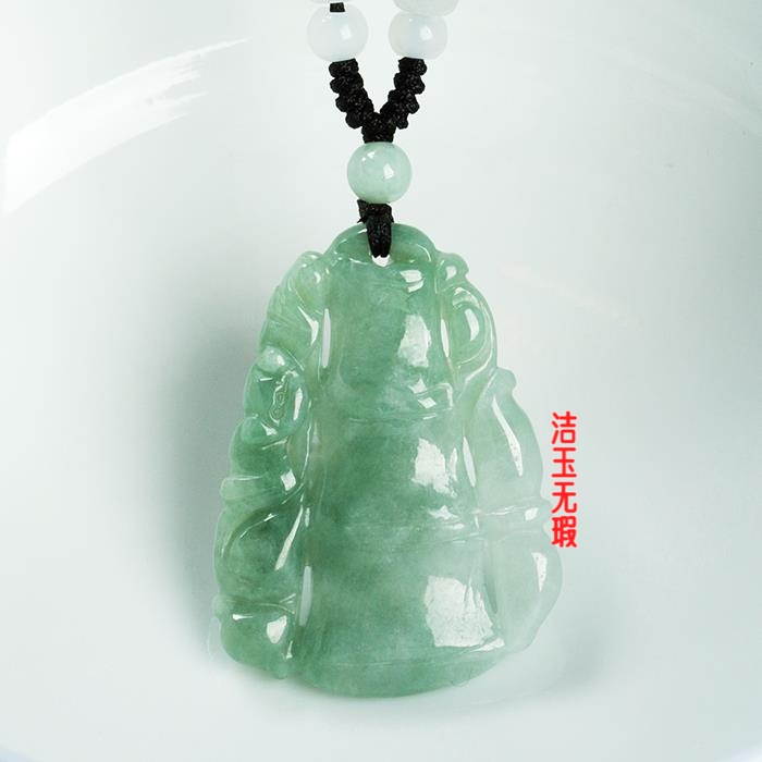 翡翠色玉竹子节节高玉吊坠竹节吉祥挂件特价礼物有证书