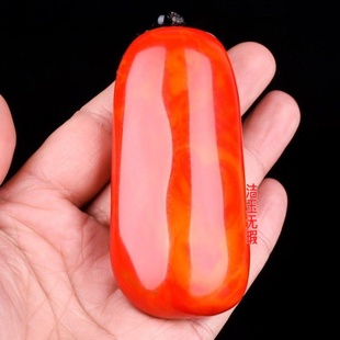 鸡血石手把件 鸡血玉原石把玩件玉石镇尺和田玉色手把件把玩件
