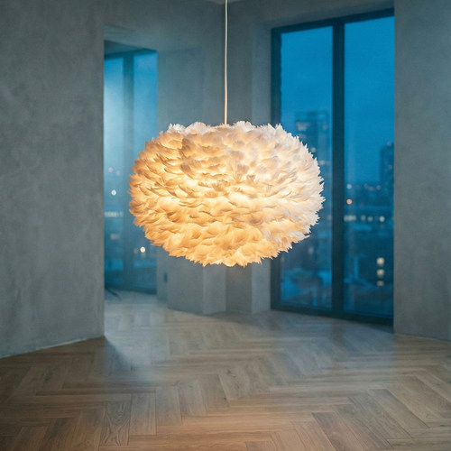 北欧ins羽毛吊灯儿童房