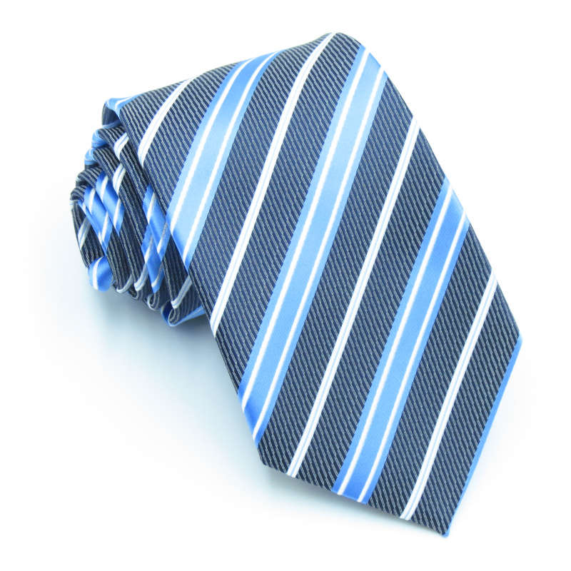 新款时尚商务西装蓝领带