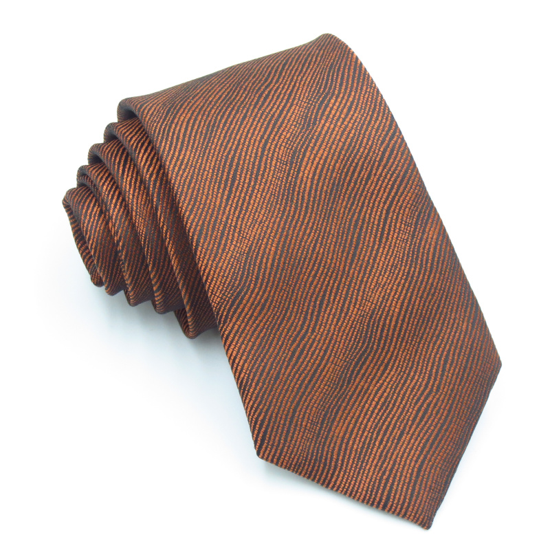 领带男正装商务红棕色条纹