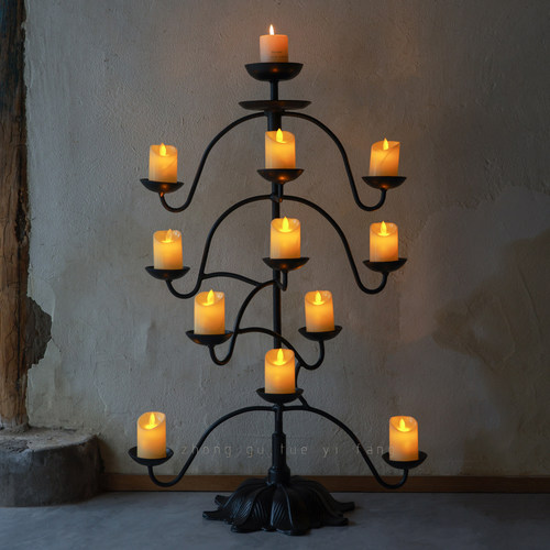 复古落地老烛台中古装饰氛围灯