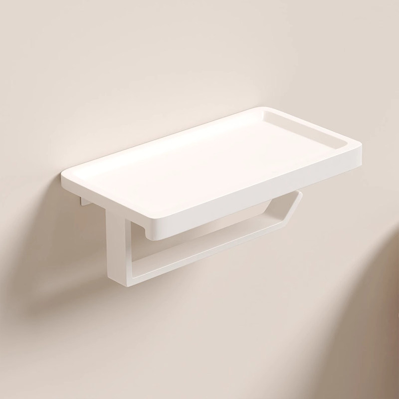 白色太空铝卷纸架浴室厕所卫生间厕纸手机置物收纳架子壁挂纸巾盒