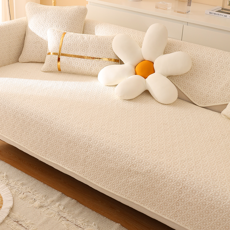 全棉沙发垫四季通用布艺防滑实木坐垫子简约现代皮套罩靠背巾定做