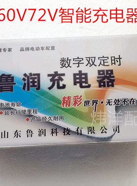 电动车三轮车充电器 48V60V72V智能充电器鲁润充电器方头直头