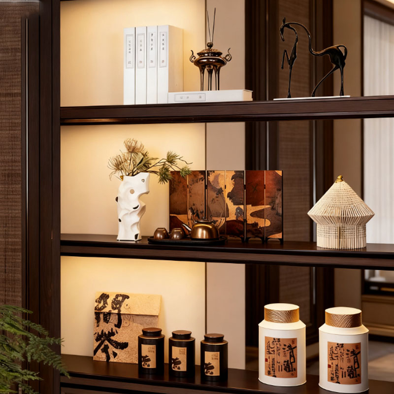 新中式侘寂风高级感茶柜摆件